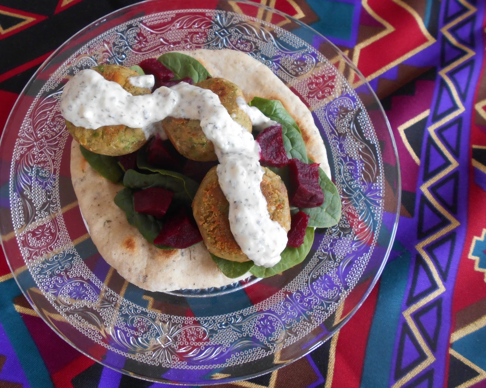 Za'atar Flatbreads with Falafels and Tzatziki