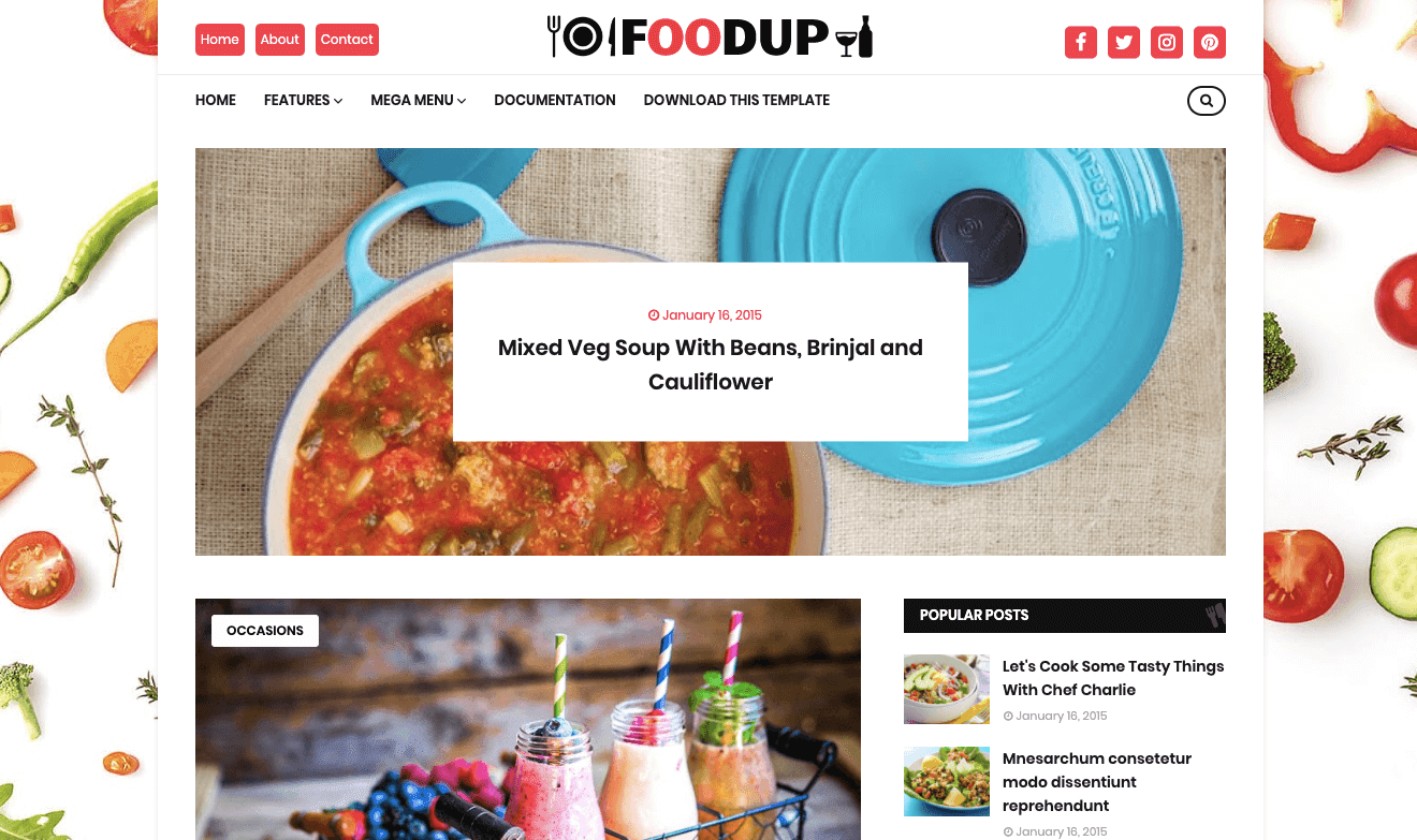 FoodUp - Responsive Blogger Template