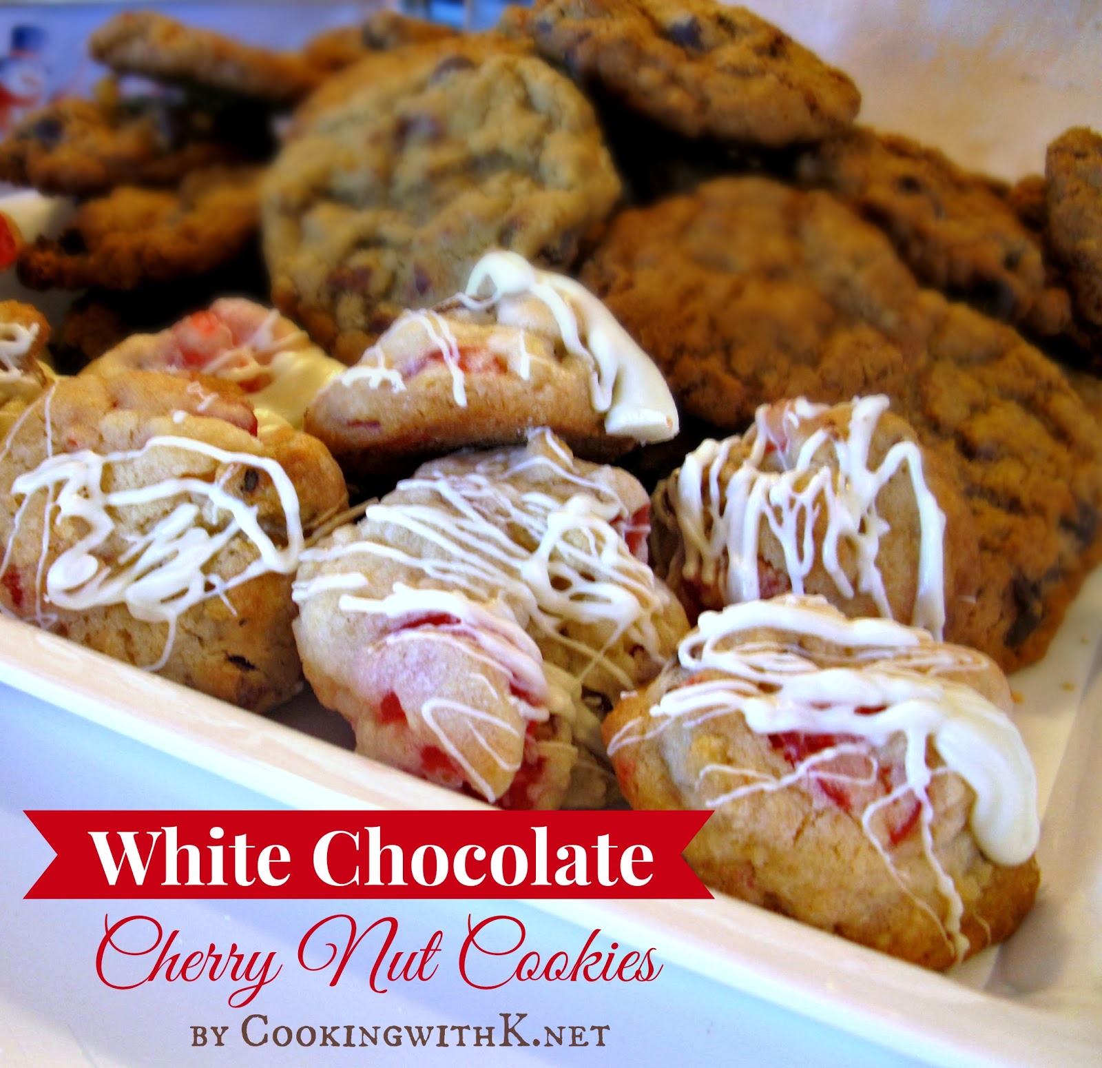 White Chocolate Cherry Nut Cookies