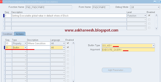 How to call one form from another form using Personalization, askhareesh blog on Oracle Applications