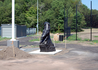 Panther among the new ball fields at FHS