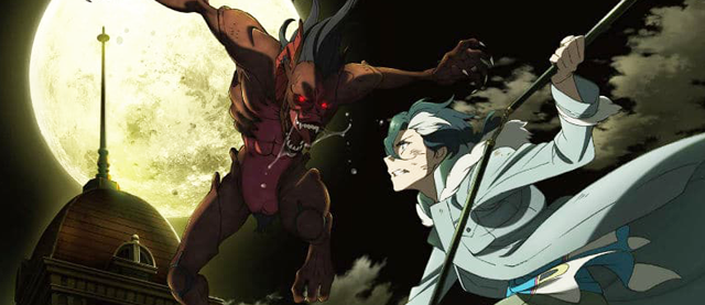 cena do anime sirius the jaeger luta entre o personagem Yuliy e um vampiro do anime sirius the jaeger