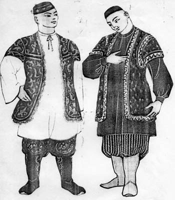 Сибирские татары национальный костюм рисунок