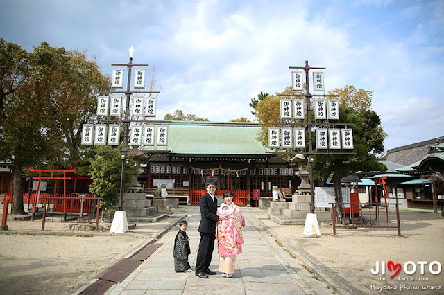 吹田市の高濱神社でお宮参りの出張撮影