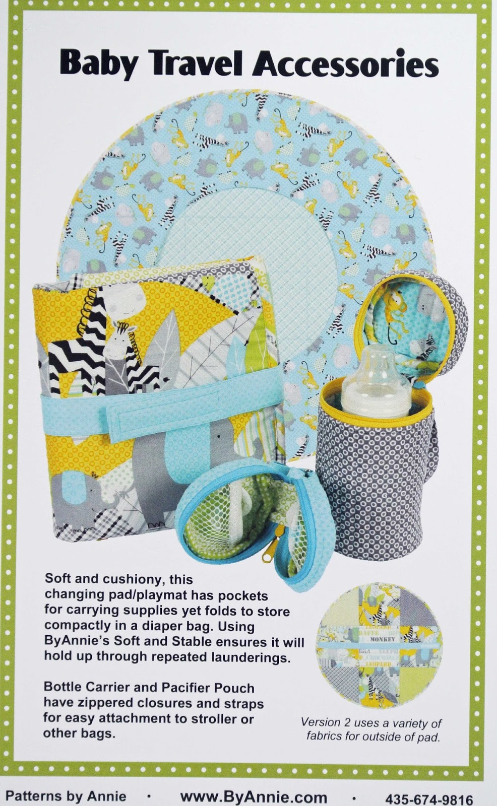 a notion to sew Pacifier Pouch Baby Travel Accessories Pattern