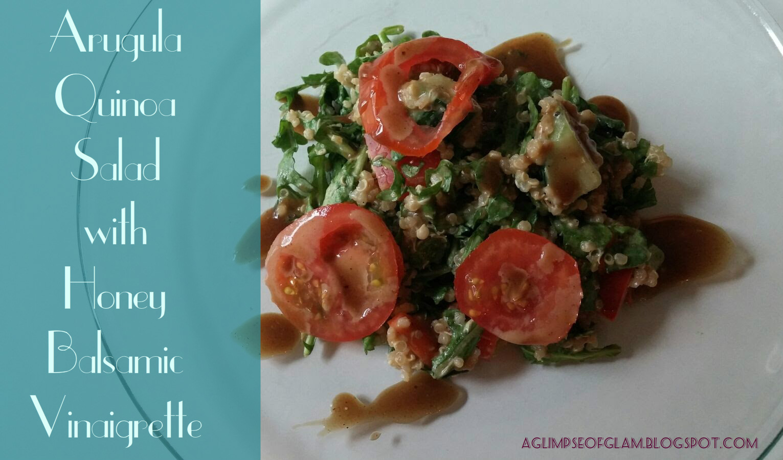 Arugula Quinoa Salad with Honey Balsamic Vinaigrette - Andrea Tiffany aglimpseofglam Arugula Quinoa Salad with Honey Balsamic Vinaigrette - Andrea Tiffany aglimpseofglam