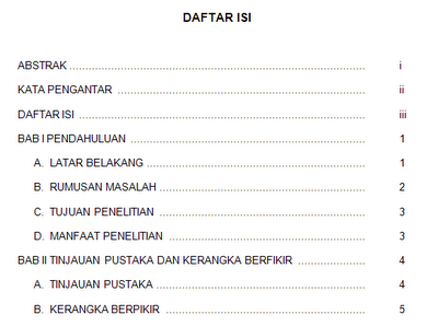 Contoh Daftar Isi Makalah  Potret Cerita