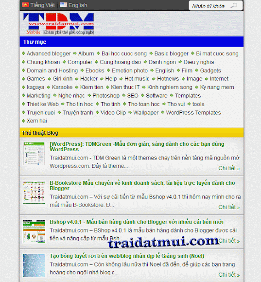 Ra mắt phiên bản Mobile cho site traidatmui.com với nhiều cải tiến mới