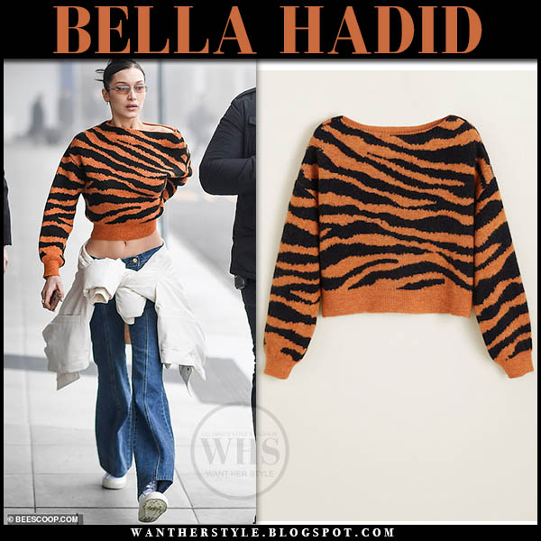 bella hadid orange sweater dress