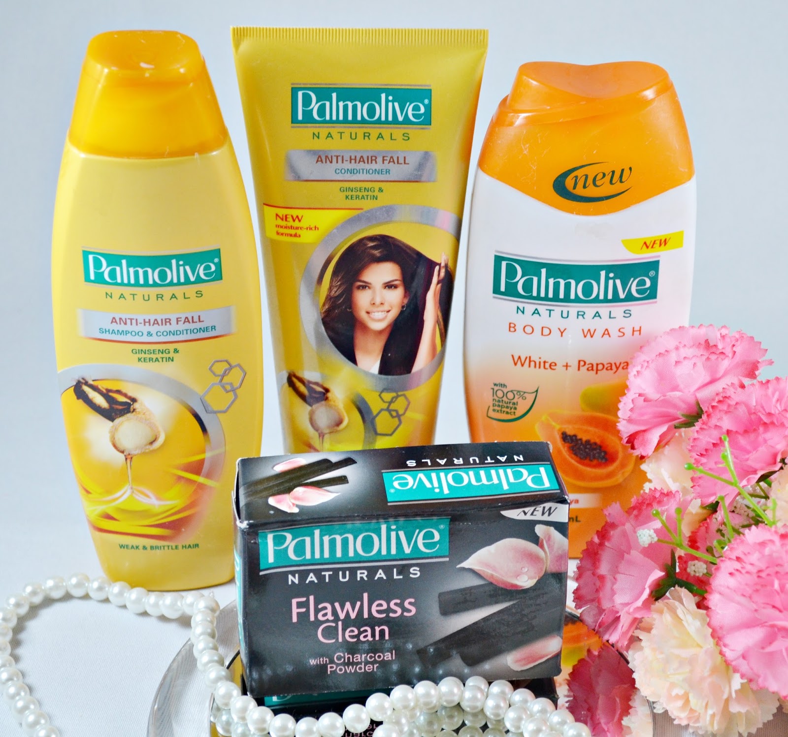 Palmolive Ginseng and Keratin Shampoo & Conditioner, White + Papaya