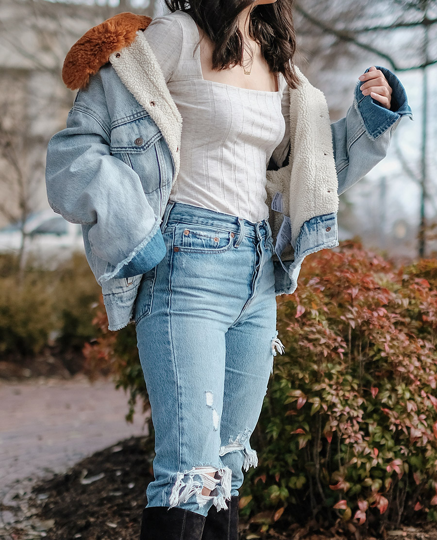 Denim Jacket Winter Outfit Ideas | Simply Nancy