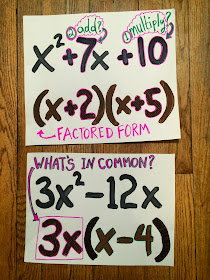factoring quadratics example posters