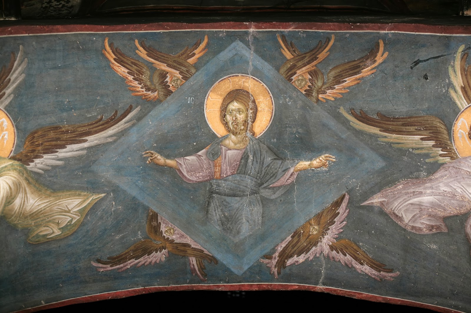Ангел благословляющий. Херувимы Серафимы икона фреска. Херувимы Серафимы фреска Византия.