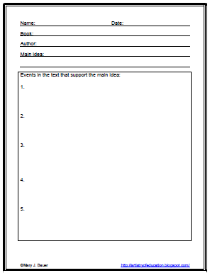 Graphic Organizer for Main Idea - Classroom Freebies