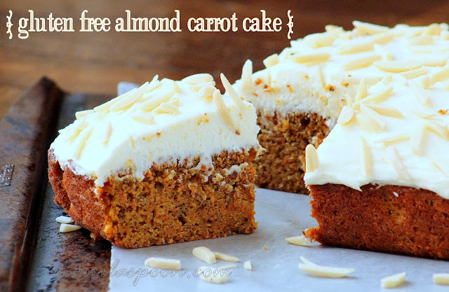 Gluten-free Almond Carrot Cake Lemon Cream Cheese Frosting