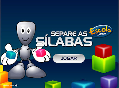 Jogo sobre separação silábica - site Escola Games 