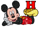 Alfabeto tintineante de Mickey Mouse recostado H. 
