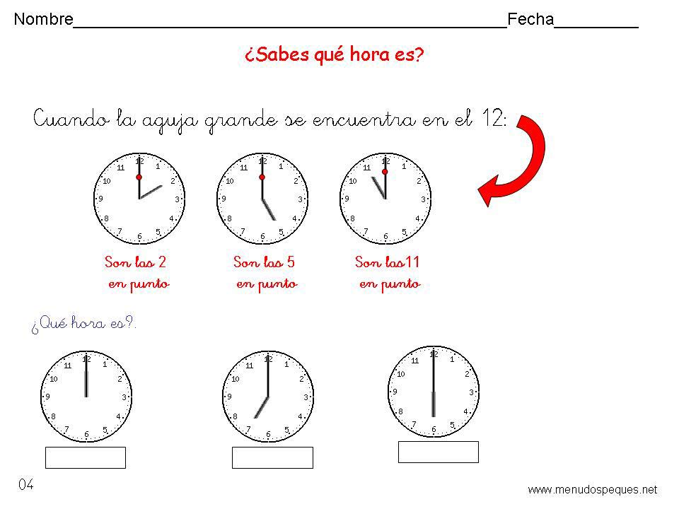 El Rincón De La Educadora Preescolar APRENDEMOS LA HORA