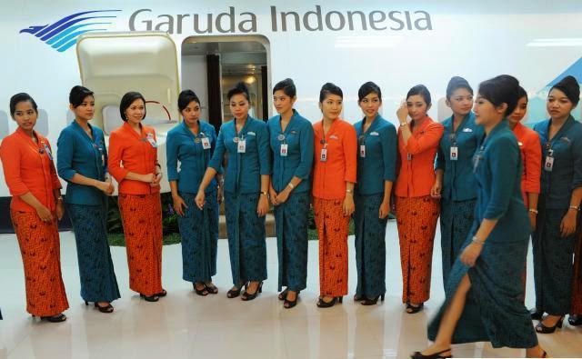 Beauty gorgeous stewardess training in Garuda Indonesia  