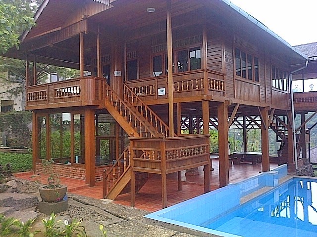 Sewa villa di cibodas puncak ada kolam renang pribadi ...