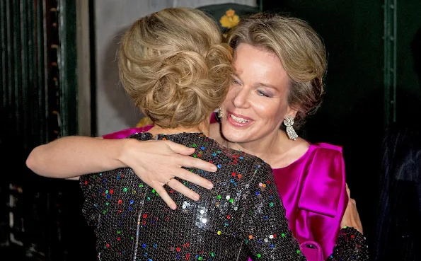 King Philippe and Queen Mathilde of Belgium and King Willem-Alexander and Queen Maxima of The Netherlands attended the opening concert for the Dutch presidency of the European Union council at the Bozar