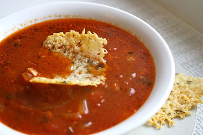 Dollop of Cream: roasted tomato soup and asiago lace