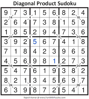 Answer of Diagonal Product Sudoku Puzzle (Daily Sudoku League #226)