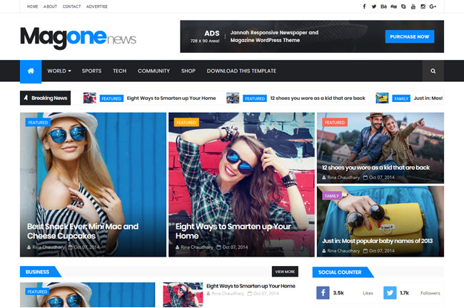 MagOne - Responsive Magazine Blogger Template