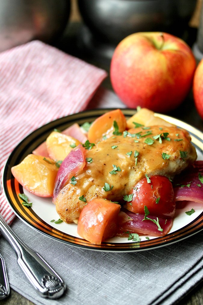 Chicken with Apple, Onion, and Cider Sauce Karen's Kitchen Stories