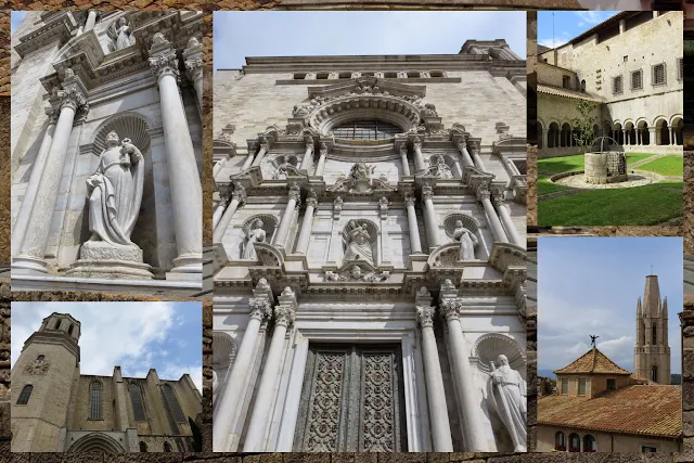 Girona Cathedral and Basilica of Sant Feliu in Girona, Costa Brava, Spain