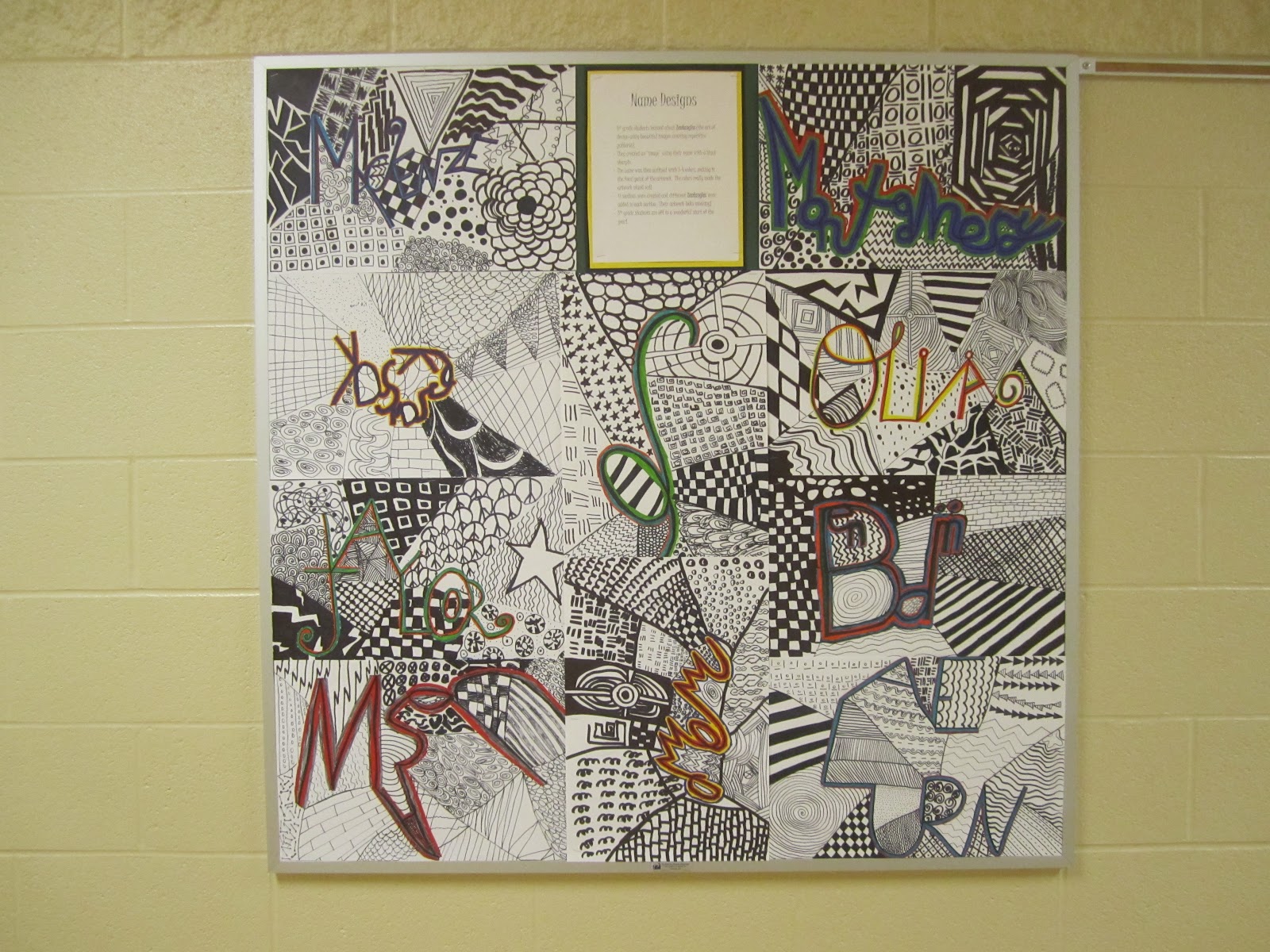 Think Create Art Finished Name Zentangles