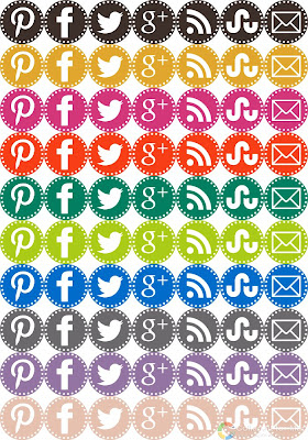 Craftiments.com:  Free set of social media icons in Pantone Fall 2012 inspired colors