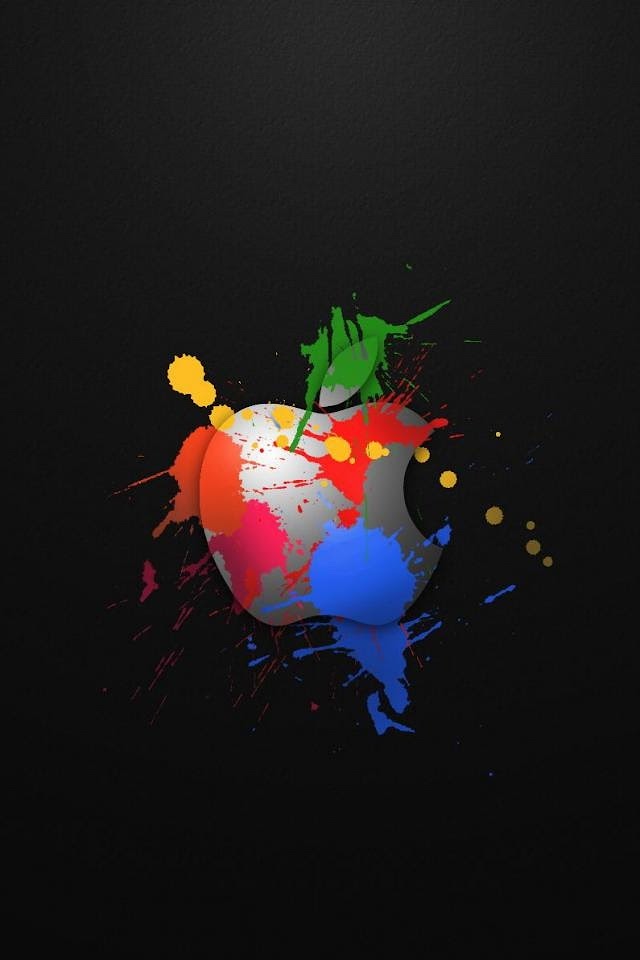   Color Splashed Apple Logo   Android Best Wallpaper