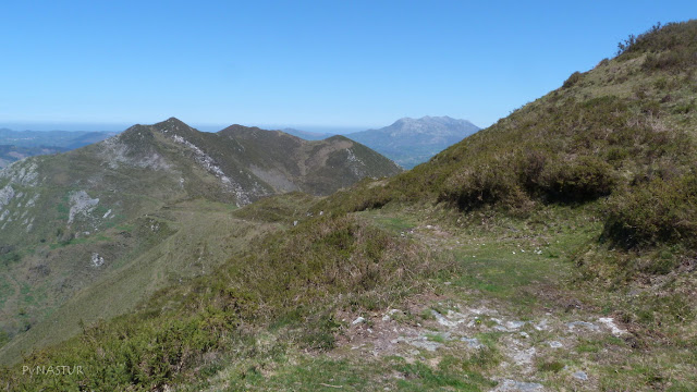 Camín Real del Sellón con El Sueve al fondo Camín Real del Sellón con El Sueve al fondo