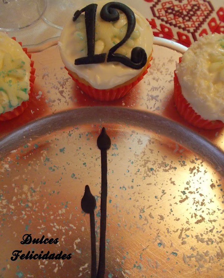 Cupcakes para Nochevieja de coco y chocolate blanco