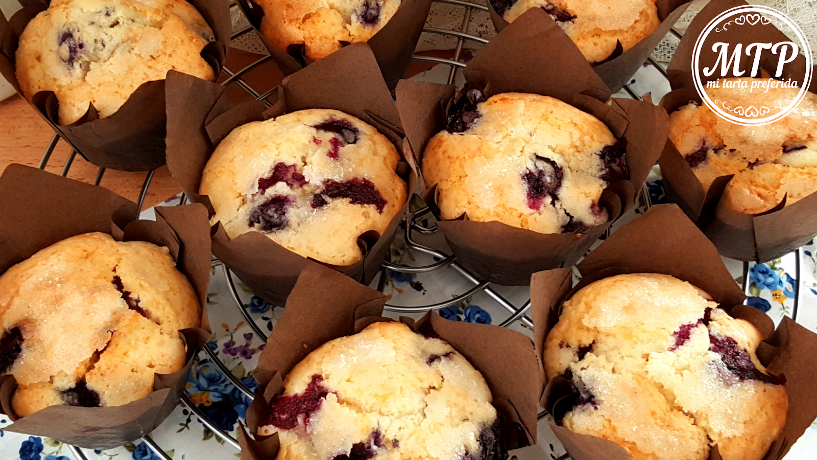 Muffins de arándanos y yogur Mi tarta preferida