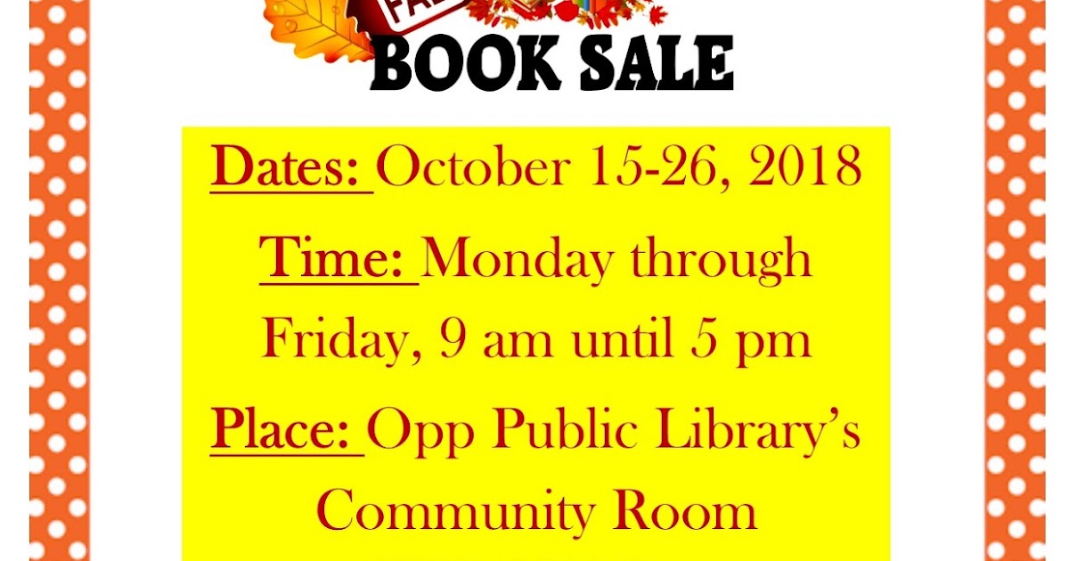 Opp Public Library Fall Book Sale