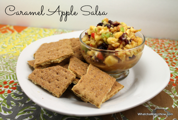Caramel Apple Salsa - apples, cranberries, and caramel ice cream topping from @whatchamakinnow