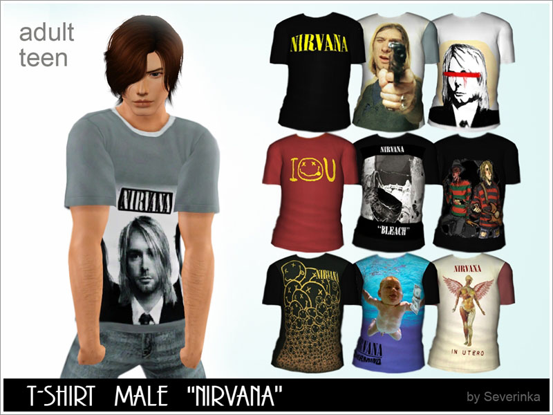 My Sims 3 Blog: Nirvana T-Shirts for Males and Females by Severinka