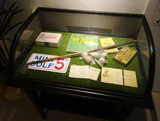 Memorabilia at the Swing by Golfbaren indoor minigolf course and speakeasy in Stockholm Sweden Memorabilia at the Swing by Golfbaren indoor minigolf course and speakeasy in Stockholm Sweden