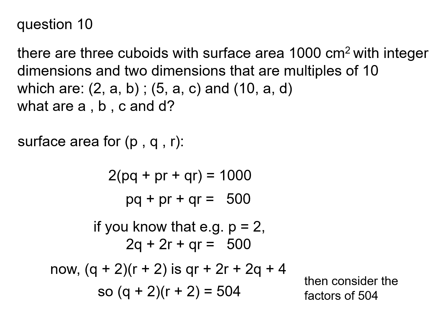 MEDIAN Don Steward mathematics teaching harder cuboid surface area