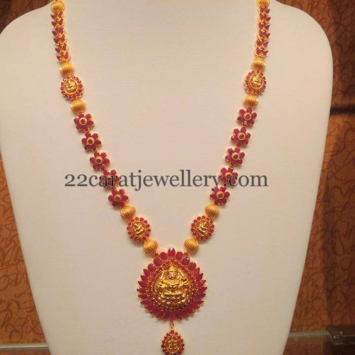 Ruby Floral Long Chain with Lakshmi Jewellery Designs