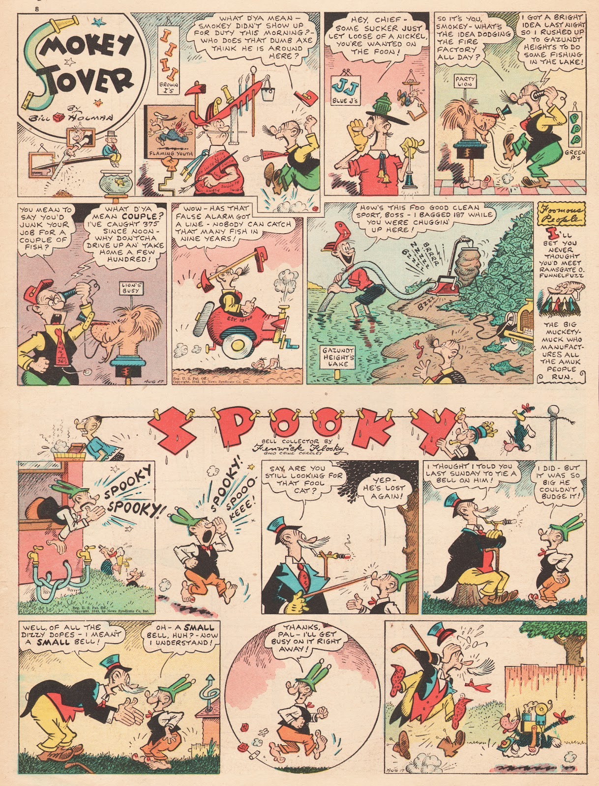 Screwball Comics Reading Smokey Stover Unpacking the Storage Locker