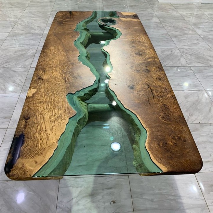 Best wood river table design HB epoxy