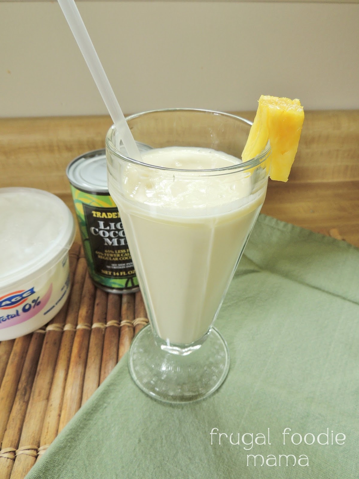 Frugal Foodie Mama Pina Colada Smoothie {Greek Style}