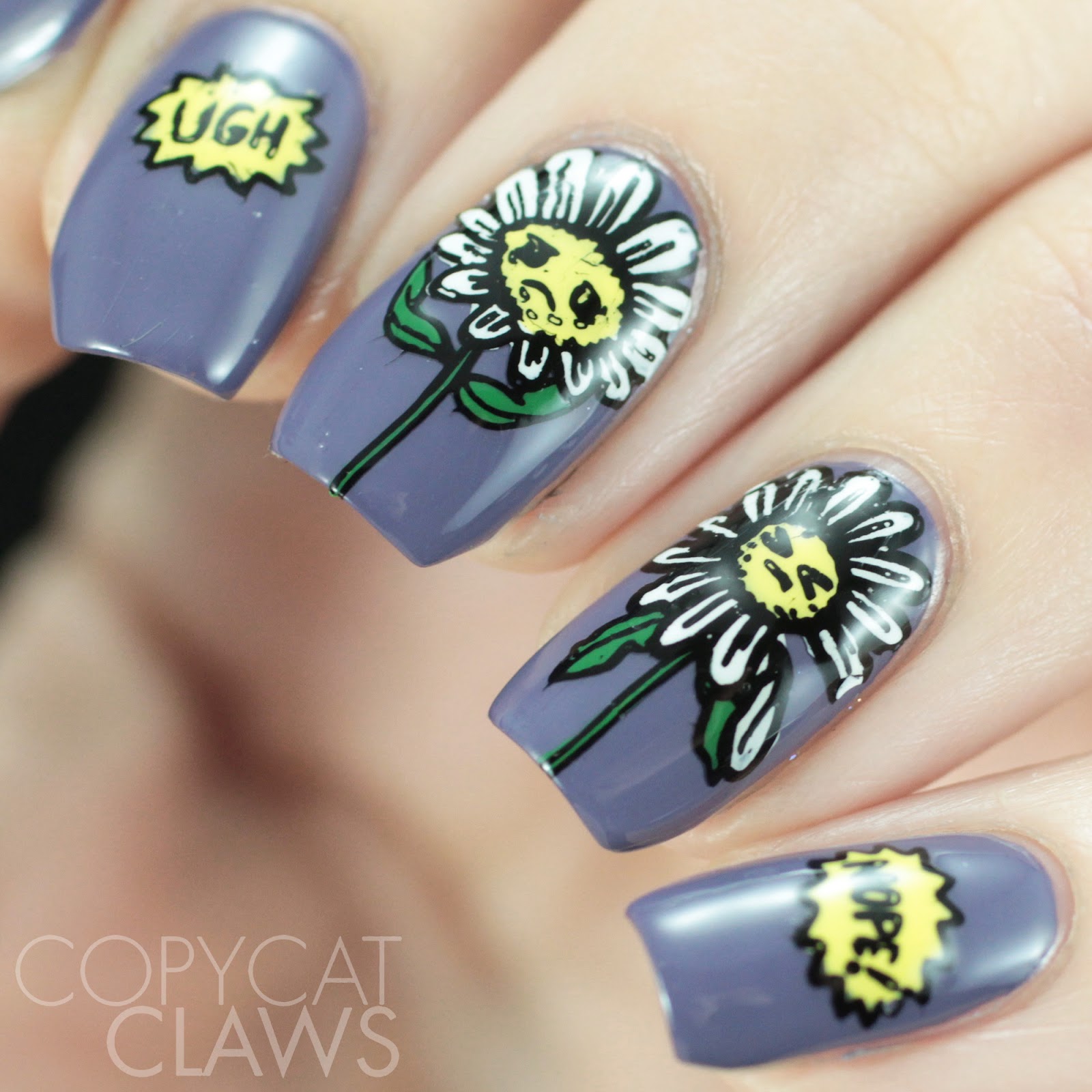 Copycat Claws Maniology Daisy Downer (M026 and M027) Stamping Plate Review