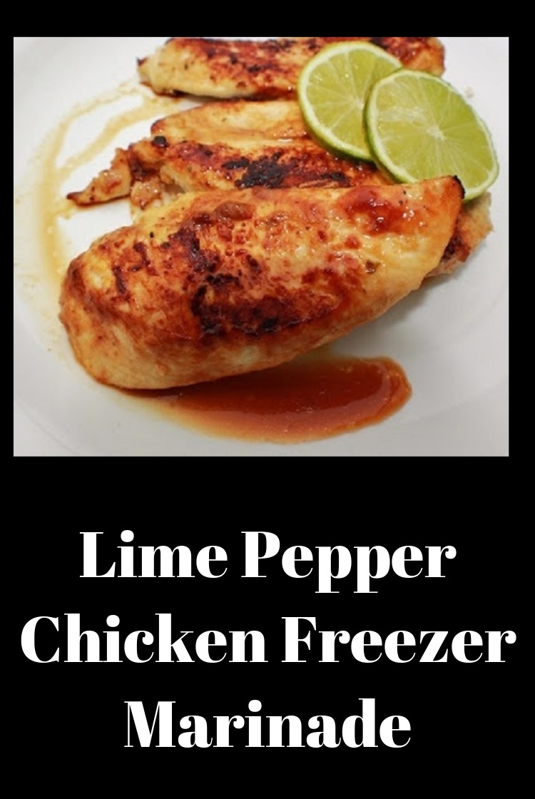 this is a lime pepper chicken marinade for the freezer. Lime and spices are in a freezer bag with raw chicken marinating until ready to use. This is an easy and fast marinade to make juicy tender chicken for any cooking need like grilled chicken, fried chicken, slow cooker chicken already flavored and ready to use in one freezer bag