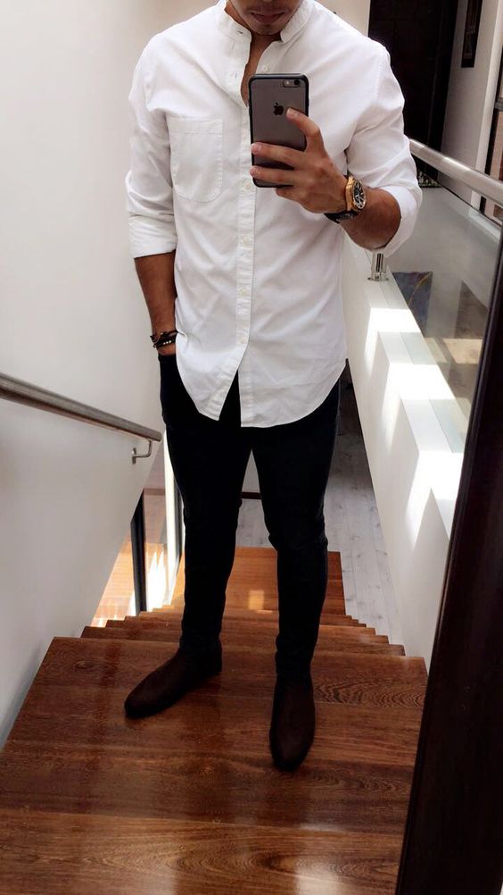 camisa social combina com bota