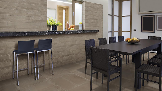 Dining room tiles design with Cement and resins finish tiles Icon collection