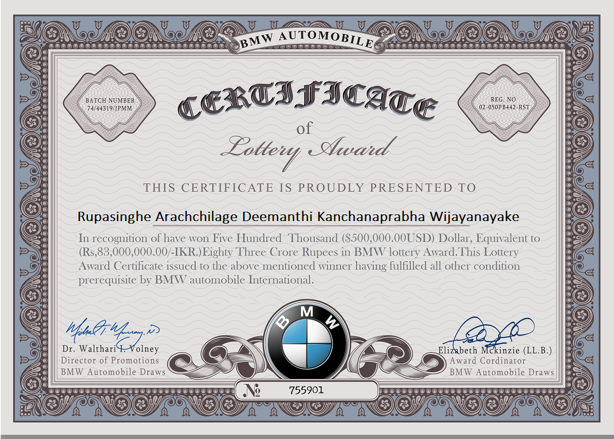 Email Frauds Bmw Automobile 2018 Award